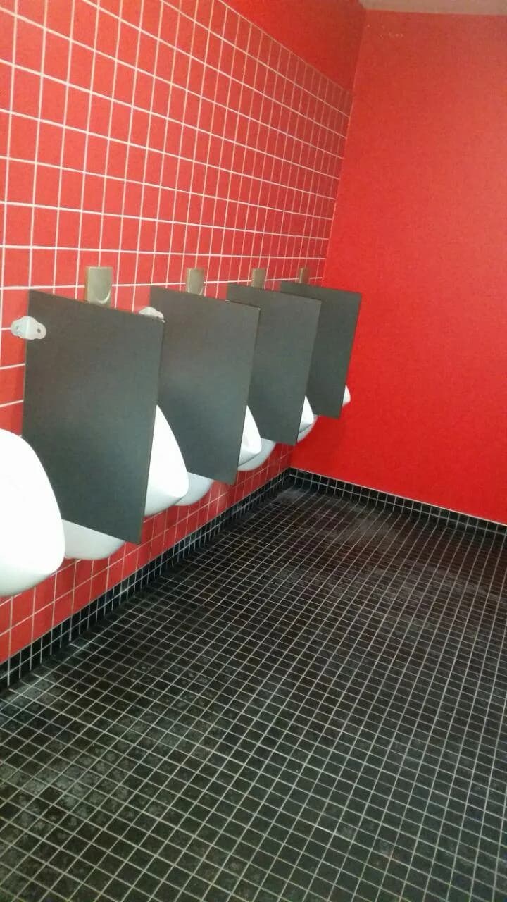 Hand washing basins inside a portable competition venue washroom