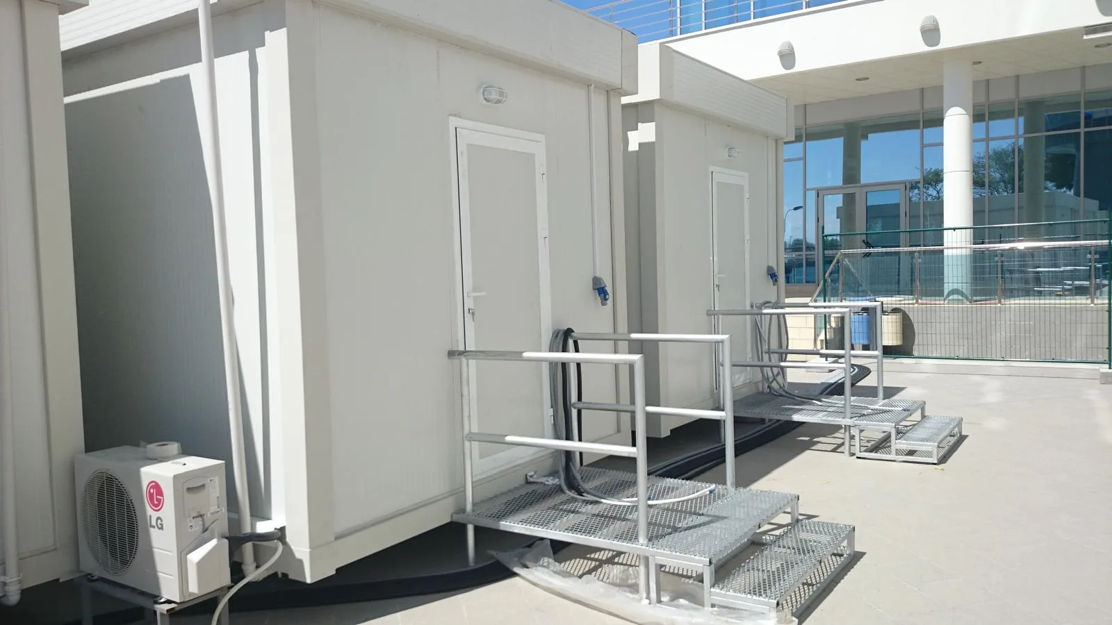 Completed climate-controlled modular event office in Toronto