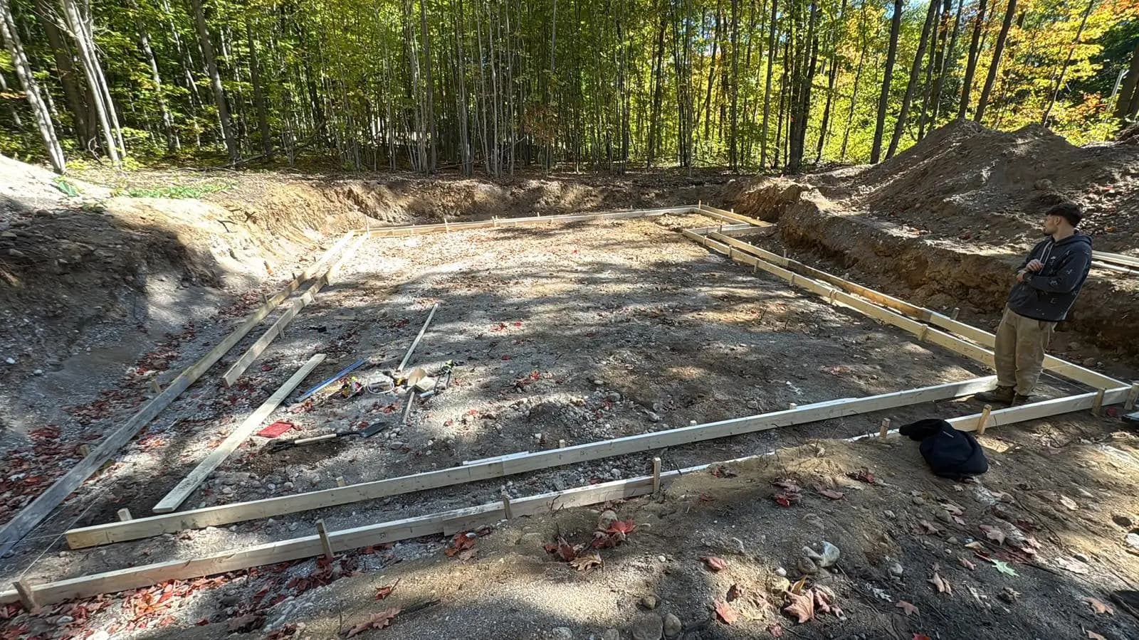 Foundation footprint and footing layout prepared for a new Barrie home