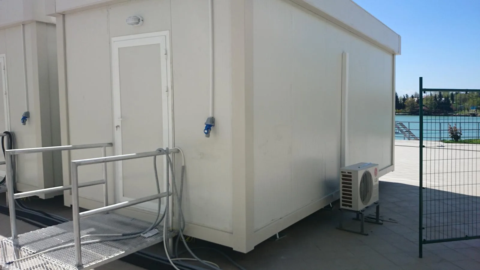Prefabricated event management office with insulated exterior panels
