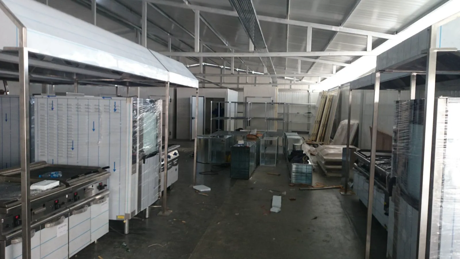 Fast food restaurant kitchen layout with stainless equipment in Woodbridge