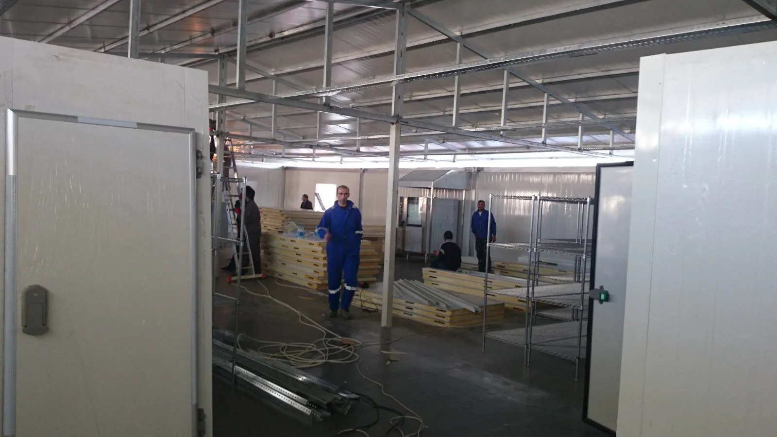 Commercial restaurant fit-out with cold room shelving and insulated panels