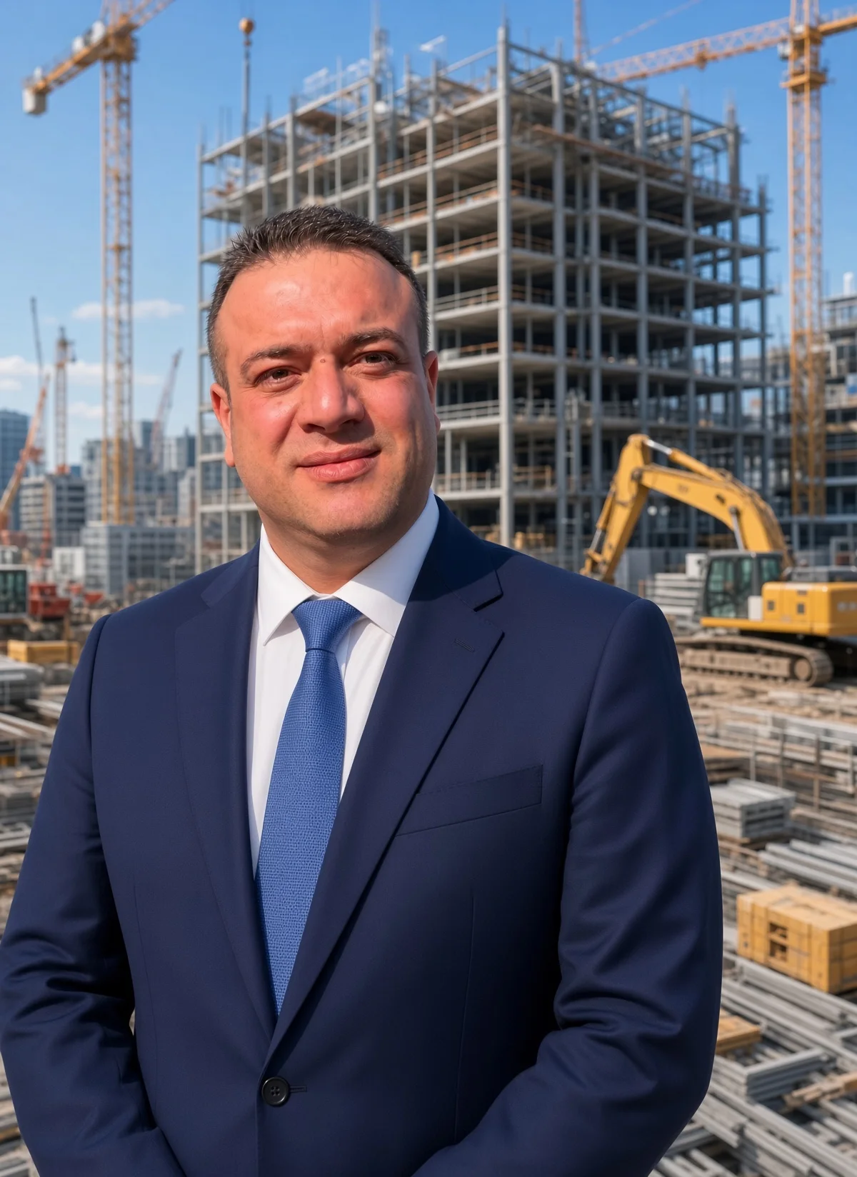 Samir Mammadov, Founder and CEO of McAze, at a construction site